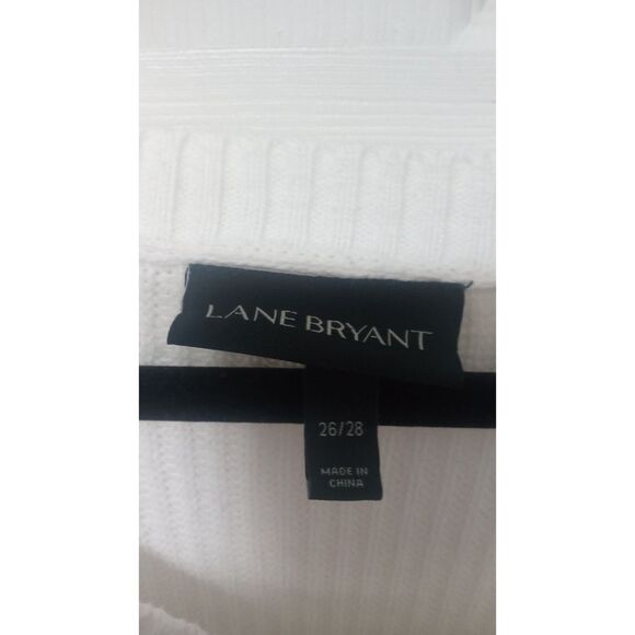 Lane Bryant Women's White with Embroidered Balloon Bell Sleeve Sweater 2… - Picture 4 of 7